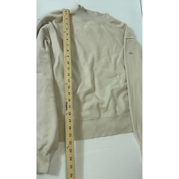 ALO YOGA Renown Crew Neck Pullover Bone - Small sweater sweatshirt cream - Picture 5 of 10